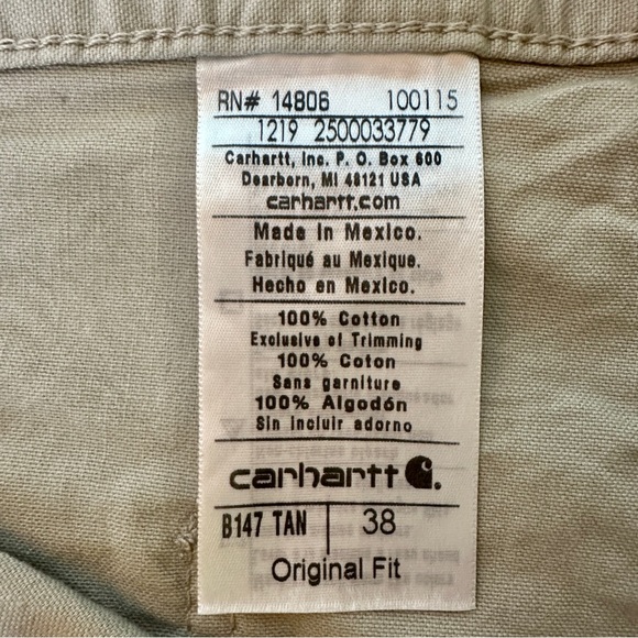 Carhartt Carpenter Utility Shorts 38 Original Fit B-147 Tan - Picture 7 of 8